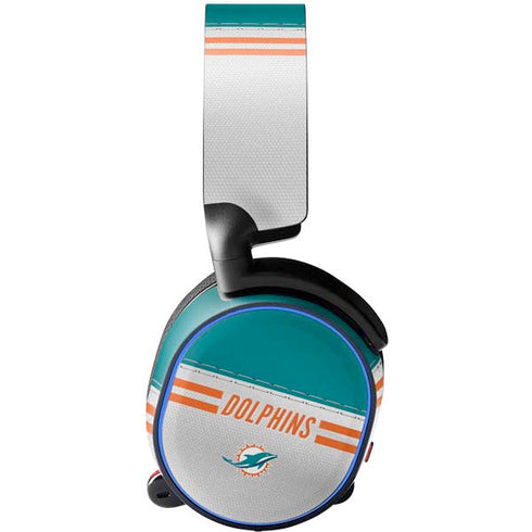 NFL Miami Dolphins White Striped SteelSeries Arctis 5 Skin