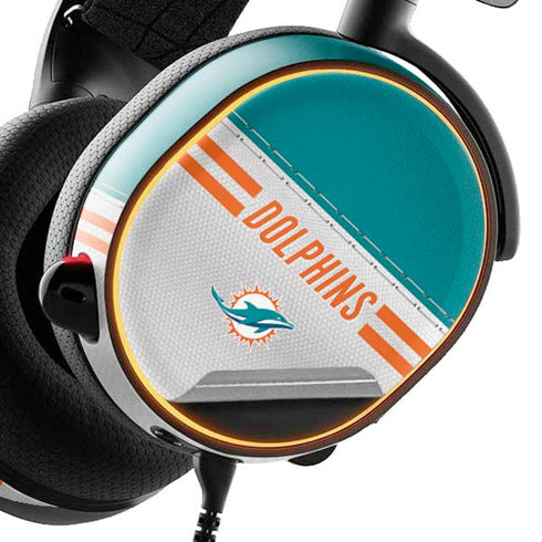 NFL Miami Dolphins White Striped SteelSeries Arctis 5 Skin