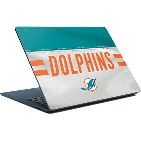 NFL Miami Dolphins White Striped Surface Laptop Skin