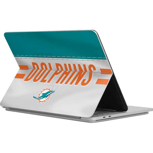 NFL Miami Dolphins White Striped Surface Laptop Studio Skin
