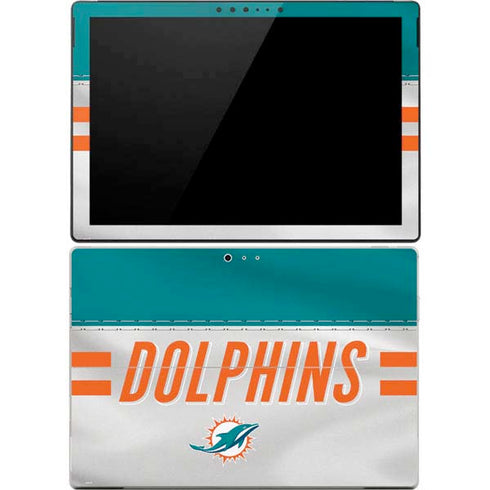 NFL Miami Dolphins White Striped Surface Pro 4 Skin