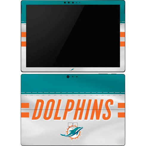 NFL Miami Dolphins White Striped Surface Pro 6 Skin