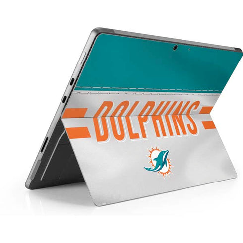 NFL Miami Dolphins White Striped Surface Pro 8 Skin