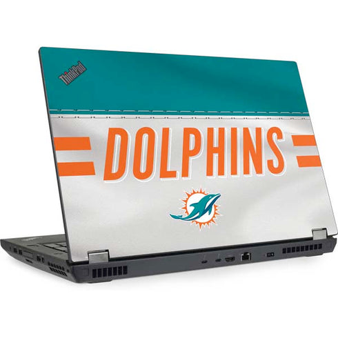 NFL Miami Dolphins White Striped Lenovo ThinkPad Skin