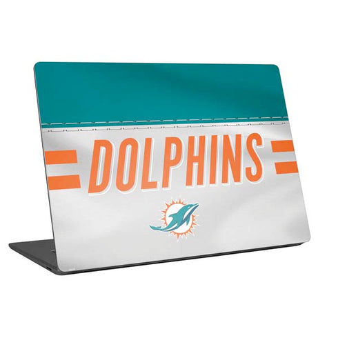 NFL Miami Dolphins White Striped Universal Laptop 14in (11.4 x 8.2in) Skin