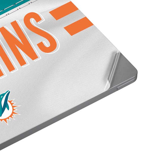 NFL Miami Dolphins White Striped Universal Laptop 14in (11.4 x 8.2in) Skin
