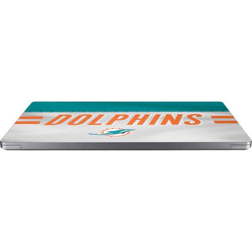 NFL Miami Dolphins White Striped Universal Laptop 15in (12.2 x 8.8in) Skin