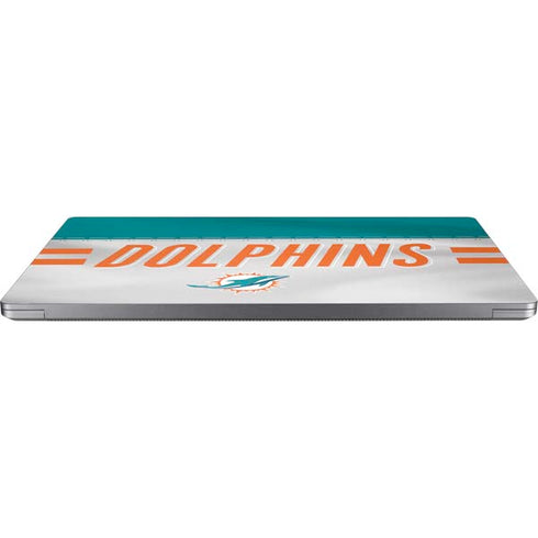 NFL Miami Dolphins White Striped Universal Laptop 18in (14.6 x 10.6in) Skin