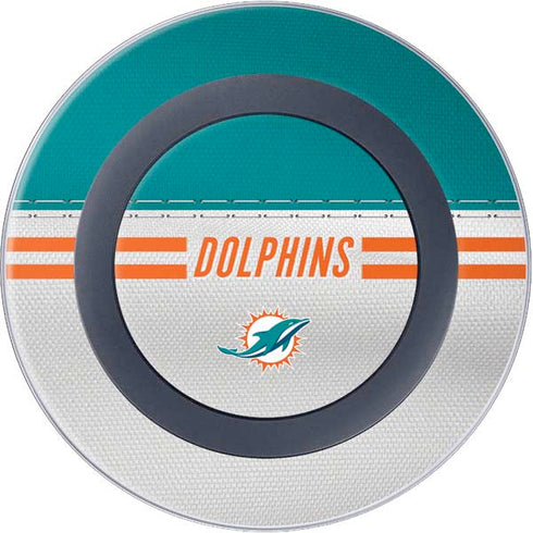 NFL Miami Dolphins White Striped Wireless Charger Skin