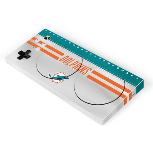 NFL Miami Dolphins White Striped Xbox Adaptive Controller Skin