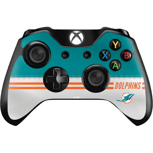 NFL Miami Dolphins White Striped Xbox One Controller Skin