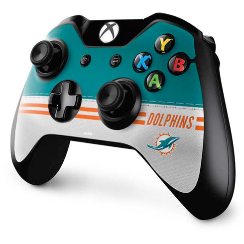NFL Miami Dolphins White Striped Xbox One Controller Skin