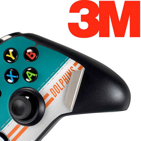 NFL Miami Dolphins White Striped Xbox One Controller Skin