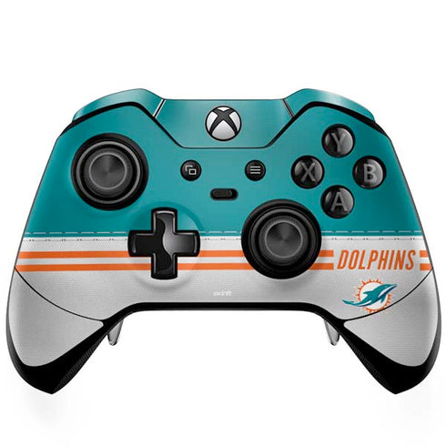 NFL Miami Dolphins White Striped Xbox One Elite Controller Skin