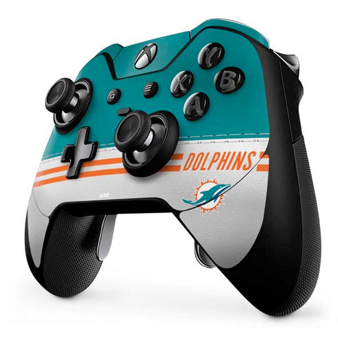NFL Miami Dolphins White Striped Xbox One Elite Controller Skin