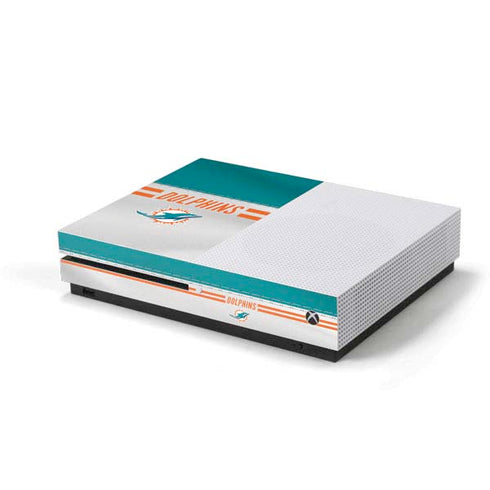 NFL Miami Dolphins White Striped Xbox One S Console Skin