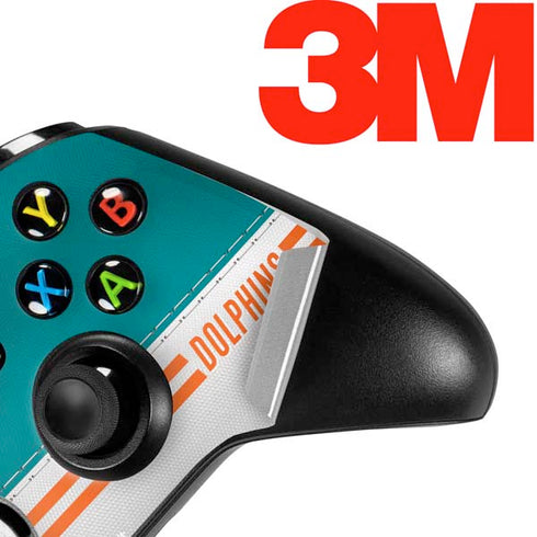 NFL Miami Dolphins White Striped Xbox One S Controller Skin