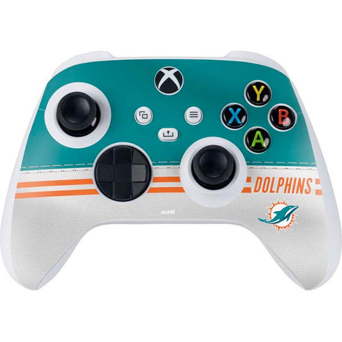 NFL Miami Dolphins White Striped Xbox Series S Controller Skin