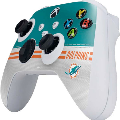 NFL Miami Dolphins White Striped Xbox Series S Controller Skin