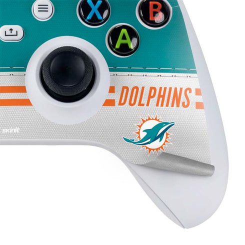 NFL Miami Dolphins White Striped Xbox Series S Controller Skin