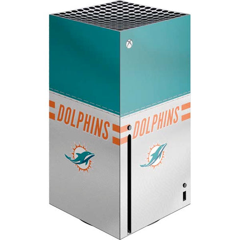 NFL Miami Dolphins White Striped Xbox Series X Console Skin