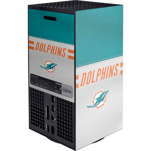 NFL Miami Dolphins White Striped Xbox Series X Console Skin