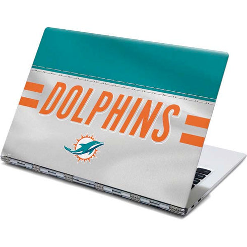 NFL Miami Dolphins White Striped Yoga 910 2-in-1 14in Touch-Screen Skin