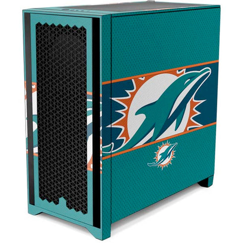 NFL Miami Dolphins Zone Block Corsair 4000D Tempered Glass Mid-Tower ATX Case Skin
