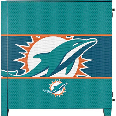 NFL Miami Dolphins Zone Block Corsair 4000D Tempered Glass Mid-Tower ATX Case Skin