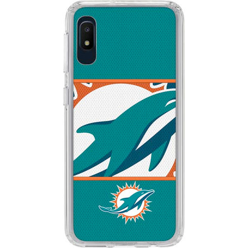 NFL Miami Dolphins Zone Block Galaxy A10e Clear Case