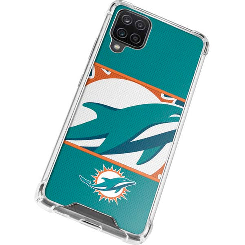 NFL Miami Dolphins Zone Block Galaxy A12 Clear Case