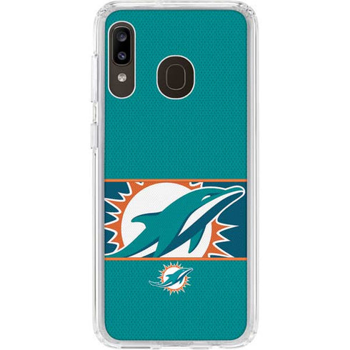 NFL Miami Dolphins Zone Block Galaxy A20 Clear Case