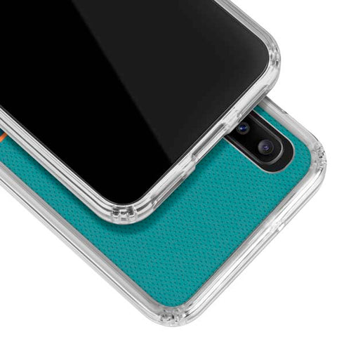 NFL Miami Dolphins Zone Block Galaxy A20 Clear Case