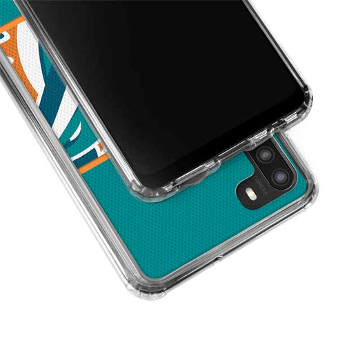 NFL Miami Dolphins Zone Block Galaxy A21 Clear Case