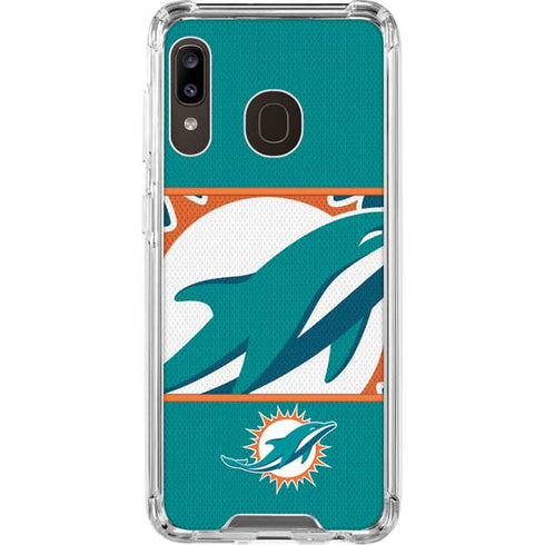 NFL Miami Dolphins Zone Block Galaxy A30 Clear Case