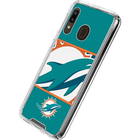 NFL Miami Dolphins Zone Block Galaxy A30 Clear Case