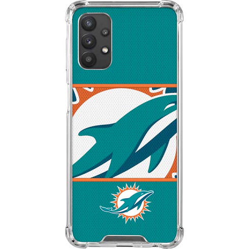 NFL Miami Dolphins Zone Block Galaxy A32 5G Clear Case