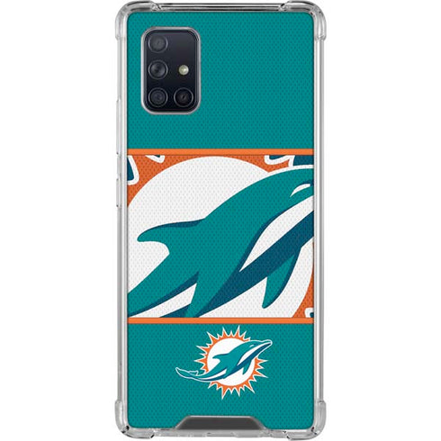 NFL Miami Dolphins Zone Block Galaxy A71 5G Clear Case