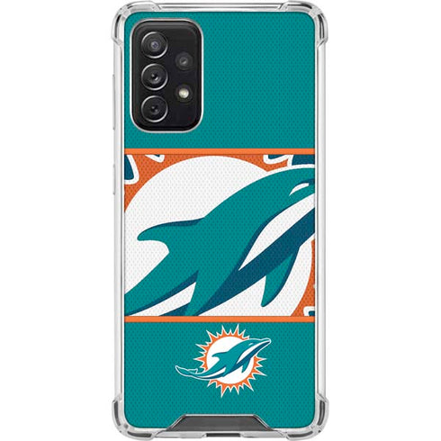 NFL Miami Dolphins Zone Block Galaxy A72 5G Clear Case