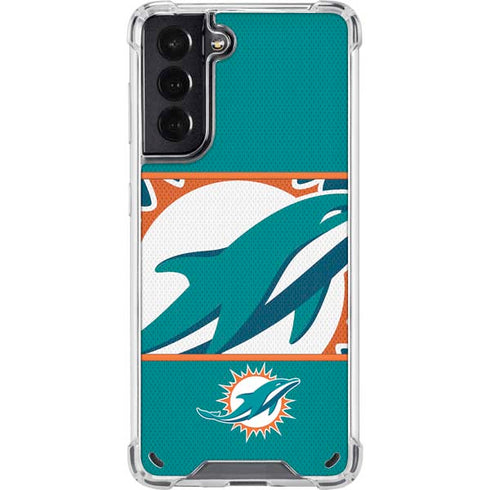 NFL Miami Dolphins Zone Block Galaxy S21 5G Clear Case