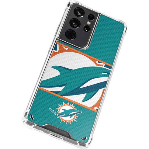 NFL Miami Dolphins Zone Block Galaxy S21 Ultra 5G Clear Case