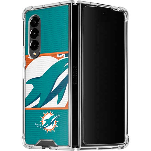 NFL Miami Dolphins Zone Block Galaxy Z Fold4 5G Clear Case