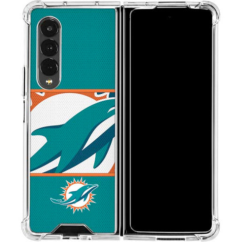NFL Miami Dolphins Zone Block Galaxy Z Fold4 5G Clear Case