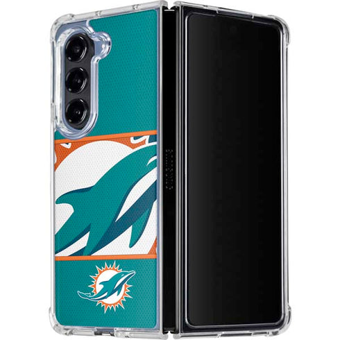 NFL Miami Dolphins Zone Block Galaxy Z Fold5 5G Clear Case