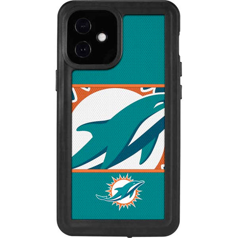 NFL Miami Dolphins Zone Block iPhone 12 Mini Waterproof Case