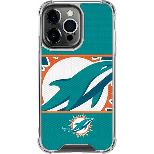 NFL Miami Dolphins Zone Block iPhone 13 Pro Clear Case