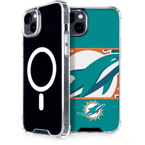 NFL Miami Dolphins Zone Block iPhone 15 Plus MagSafe Case