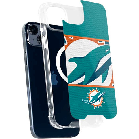 NFL Miami Dolphins Zone Block iPhone 15 Plus MagSafe Case