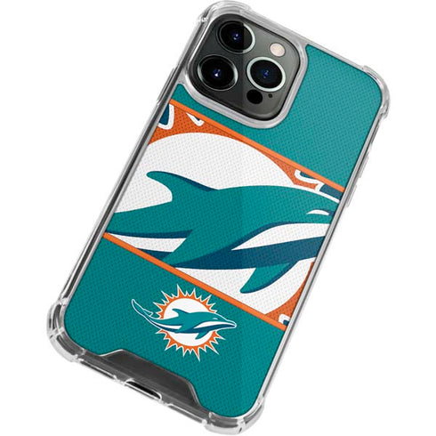 NFL Miami Dolphins Zone Block iPhone 15 Pro Clear Case