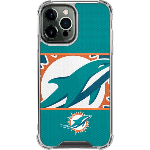 NFL Miami Dolphins Zone Block iPhone 14 Pro Max Clear Case
